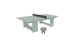 The Ledge Lounger Table Tennis Set is shown with a minimalist design and black net, featuring two paddles propped together, offering outdoor fun and style against a plain white background.