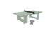 The Ledge Lounger Table Tennis Set is shown with a minimalist design and black net, featuring two paddles propped together, offering outdoor fun and style against a plain white background.