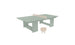 The Ledge Lounger Table Tennis Set, ideal for outdoor fun, includes a pastel green table with a white net and two light-colored paddles crossed in front, offering a clean and minimalist design.