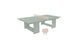 The Ledge Lounger Table Tennis Set, ideal for outdoor fun, includes a pastel green table with a white net and two light-colored paddles crossed in front, offering a clean and minimalist design.