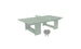 The Ledge Lounger Table Tennis Set, featuring a light gray ping pong table with a perforated net, offers perfect outdoor entertainment. Two paddles and a ball are included, completing this ideal setup.
