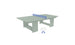 The minimalist gray table tennis set by Ledge Lounger features a blue net, two white paddles, and two white balls. Its ideal for outdoor entertainment and suggests fun gameplay.