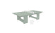 A minimalist table tennis setup features a Ledge Lounger Table Tennis Set with a light green cover, white net, and two crossed white paddles. Ideal for outdoor fun, the scene stands against a plain white background.