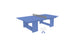The Ledge Lounger Table Tennis Set includes a blue concrete table with a metal net, creating an ideal outdoor entertainment space, accompanied by two white paddles and balls.