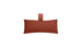 The Autograph Headrest Pillow by Ledge Lounger is a rectangular brown cushion made from marine-grade fabric with a matching top loop. It serves as an ideal headrest pillow, centered against a white background.