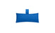 The Autograph Headrest Pillow by Ledge Lounger is a rectangular blue cushion made of marine-grade fabric, featuring a matching blue loop at the top center. Durable and ideal for in-pool relaxation, it elegantly contrasts against a plain white background.
