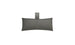 The Autograph Headrest Pillow by Ledge Lounger is a rectangular gray marine-grade fabric cushion with a matching strap at the top, set on a white background.