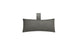 The Autograph Headrest Pillow by Ledge Lounger is a rectangular gray marine-grade fabric cushion with a matching strap at the top, set on a white background.