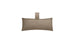 The Autograph Headrest Pillow by Ledge Lounger is a rectangular olive green lumbar cushion made of marine-grade fabric, featuring a looped strap at the top center, providing durability and style against a plain white backdrop.