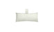 The Autograph Headrest Pillow by Ledge Lounger is a simple white rectangular pillow with a smooth texture and a short vertical tab at the top center, set against a plain white background. Final Sale item.