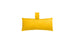 The Autograph Headrest Pillow by Ledge Lounger is a bright yellow rectangular pillow, perfect for in-pool relaxation, with a loop handle at the top and centered on a plain white background.