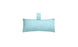 The light blue Autograph Headrest Pillow by Ledge Lounger, made from marine-grade fabric with a loop handle at the center, is ideal for in-pool relaxation and adds comfort against a plain white backdrop.