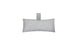 The Autograph Headrest Pillow by Ledge Lounger is a rectangular pillow made with marine-grade, light gray fabric featuring a swirling wave pattern. It includes a strap for easy hanging and has a plain white background, perfect for relaxing in the pool.