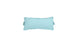 The Signature Headrest Pillow by Ledge Lounger is rectangular and light blue, featuring matching ties on each side, set against a plain white background.