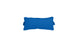 The Ledge Lounger Signature Headrest Pillow, featuring a blue rectangular design with slightly curved edges, rests against a white background, ideal for pool relaxation.
