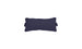 The Signature Headrest Pillow by Ledge Lounger, a dark blue rectangular lumbar support cushion with curved edges, offers comfort and elegance against a white background.