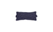 The Signature Headrest Pillow by Ledge Lounger, a dark blue rectangular lumbar support cushion with curved edges, offers comfort and elegance against a white background.