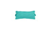 The Signature Headrest Pillow by Ledge Lounger, seen against a white background, boasts a rectangular turquoise design. Its smooth texture and subtle piping enhance its plumpness and support, making it ideal for in-pool relaxation.