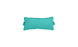 The Signature Headrest Pillow by Ledge Lounger, seen against a white background, boasts a rectangular turquoise design. Its smooth texture and subtle piping enhance its plumpness and support, making it ideal for in-pool relaxation.