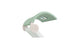 The Signature Chaise Shade by Ledge Lounger has a light green canopy with a digital display and media window. It features a white, smoothly curved base and an engraved brand name, offering a sleek, minimalist design ideal for modern spaces.
