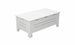 The Mainstay Storage Coffee Table by Ledge Lounger is a white, rectangular wooden bench ideal for outdoor living spaces. It features slatted sides and a solid hinged top that opens for storage. With four sturdy legs, its minimalist style complements any setting effortlessly.