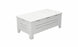 The Mainstay Storage Coffee Table by Ledge Lounger is a white, rectangular wooden bench ideal for outdoor living spaces. It features slatted sides and a solid hinged top that opens for storage. With four sturdy legs, its minimalist style complements any setting effortlessly.