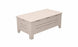 The Mainstay Storage Coffee Table by Ledge Lounger is a beige wooden piece with a slatted front and smooth top. It doubles as a storage bench with simple rectangular legs, offering ample space and a clean, modern design.