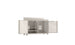 The Ledge Lounger Mainstay Bar Credenza is a light gray outdoor storage cabinet featuring a minimalist design. It offers ample storage with slatted double doors and interior shelves, making it perfect for organized outdoor entertaining.