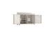 The Ledge Lounger Mainstay Bar Credenza is a light gray outdoor storage cabinet featuring a minimalist design. It offers ample storage with slatted double doors and interior shelves, making it perfect for organized outdoor entertaining.