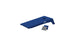 The Ledge Lounger Cornhole set includes a portable blue board with a circular hole and two bean bags (one blue, one gray), ideal for an exciting bean bag toss game.