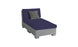 The Signature Sectional 2 Piece Sun Chair by Ledge Lounger is a gray upholstered chaise lounge with a navy blue cushion and dark gray throw pillow. Made from durable materials, this minimalist design enhances relaxation against a plain white background.