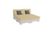 The Signature Sectional 4 Piece Sun Chair by Ledge Lounger is a beige modular sofa with spacious seating, two sections, two beige back cushions, and two gray throw pillows. Its short, sturdy legs enhance its minimalist design, perfect for relaxation.