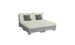 The Ledge Lounger Signature Sectional 4 Piece Sun Chair is a stylish gray modular sofa forming a double chaise lounge, ideal for relaxation. It features spacious seating with a light gray backrest, two dark gray accent pillows per section, and boasts modern design with clean lines and block feet.