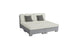 The Ledge Lounger Signature Sectional 4 Piece Sun Chair is a stylish gray modular sofa forming a double chaise lounge, ideal for relaxation. It features spacious seating with a light gray backrest, two dark gray accent pillows per section, and boasts modern design with clean lines and block feet.