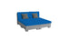 The Signature Sectional 4 Piece Sun Chair by Ledge Lounger offers a contemporary look with a modern, low-profile gray base and vivid blue seating. It includes two small gray pillows and is set against a plain white background, providing a relaxing and minimalistic aesthetic.