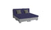 The Signature Sectional 4 Piece Sun Chair by Ledge Lounger exudes relaxation with its modern design. A navy blue cover pairs with dark grey cushions, while a light grey base adds a sleek touch. Set against a white background, it offers spacious seating and contemporary comfort.