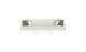 The Mainstay Sectional 3 Piece Sofa by Ledge Lounger features a modern white design with three seats and minimalist style, accented by two gray and two white throw pillows, all set against a plain white background to highlight its sleek, contemporary appearance.