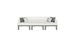 The Mainstay Sectional 3 Piece Sofa by Ledge Lounger is a modern, light gray set with three seats and short legs. It includes four pillows: two in darker gray and two in white, all against a plain white background for a minimalist, stylish look.