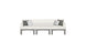 The Mainstay Sectional 3 Piece Sofa by Ledge Lounger is a modern, light gray set with three seats and short legs. It includes four pillows: two in darker gray and two in white, all against a plain white background for a minimalist, stylish look.