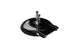 The Ledge Lounger Aluminum Umbrella Base, crafted from powder-coated aluminum, features a black semicircular design with a central pole, two adjustable knobs, and a rectangular platform with side rails. The metallic structure gleams against the white background for durable umbrella security.