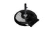 The Ledge Lounger Aluminum Umbrella Base is a sleek black powder-coated aluminum design with a shiny round surface and vertical metal pole attachment. It features a convenient foot pedal for mobility, offering ultimate umbrella security from an overhead view.