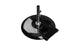 The Ledge Lounger Aluminum Umbrella Base is a sleek black powder-coated aluminum design with a shiny round surface and vertical metal pole attachment. It features a convenient foot pedal for mobility, offering ultimate umbrella security from an overhead view.