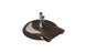 The Ledge Lounger Aluminum Umbrella Base features a metallic brown finish with a chrome-colored pole and two knob screws for securing the umbrella. The round, powder-coated design includes a recessed area likely for wheels, ensuring style and functionality.