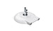 The Ledge Lounger Aluminum Umbrella Base is a white, round, powder-coated aluminum design featuring a hollow cylinder for the pole, two adjustment knobs, and wheels for effortless movement. It combines durability with style while ensuring convenience and umbrella security.
