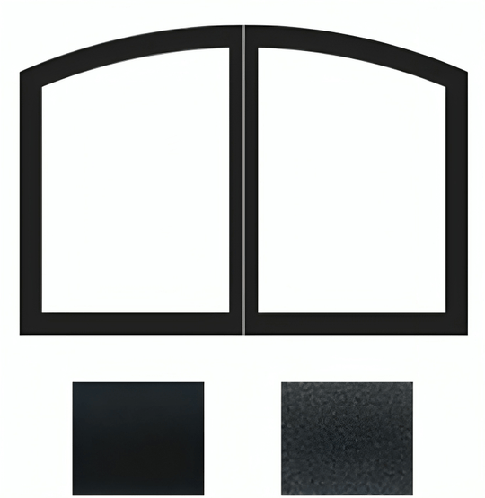 American Hearth Black Arch Door Set VFR36SCBL