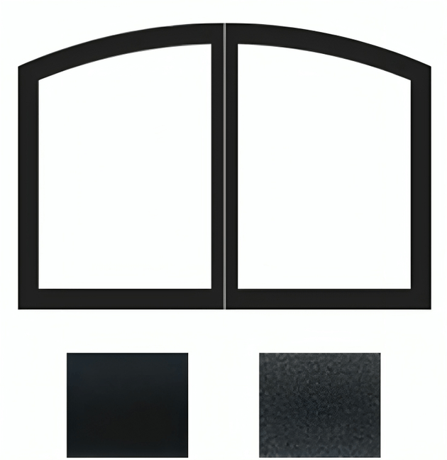 American Hearth Hammered Pewter Arch Door Set VBR42GCHP