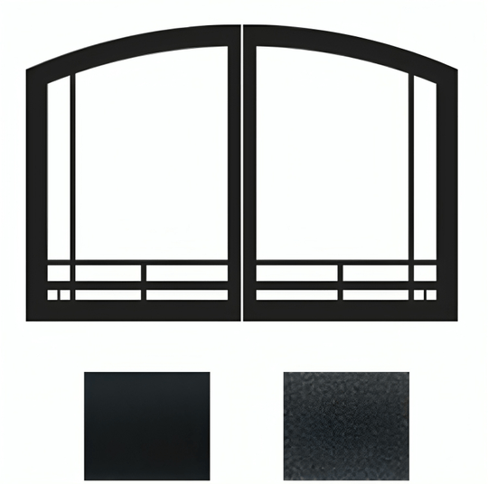 American Hearth Hammered Pewter Mission Arch Door Set VBR42TMHP