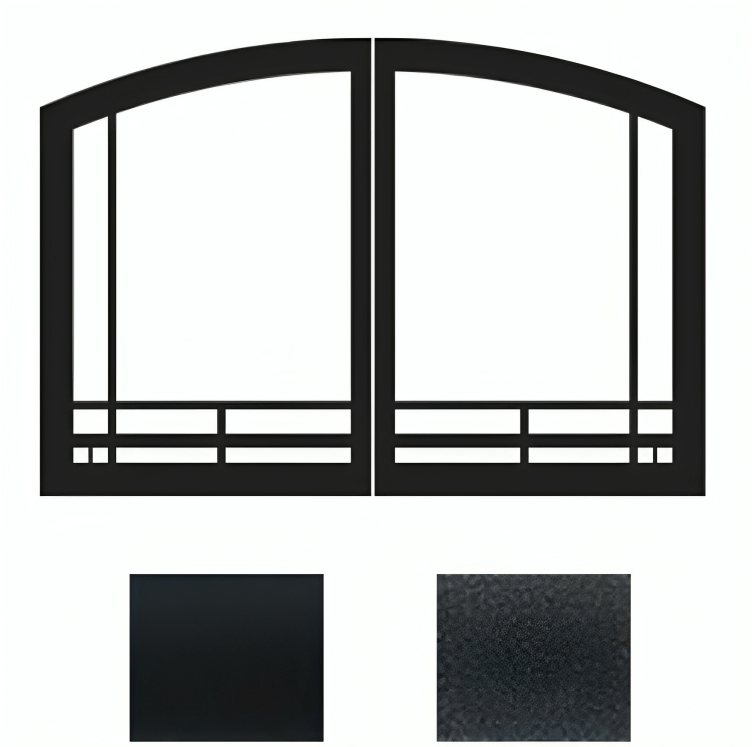 American Hearth Hammered Pewter Mission Arch Door Set VFR32SMHP