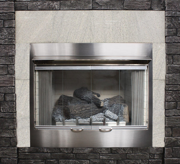 American Hearth 36-inch Stainless Steel Bi-Fold Glass Door BDO36SS