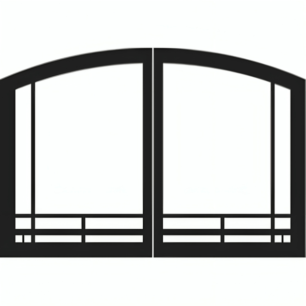 American Hearth Black Mission Arch Door Set VFR32SMBL